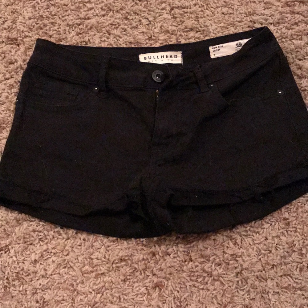size 5 black jean shorts